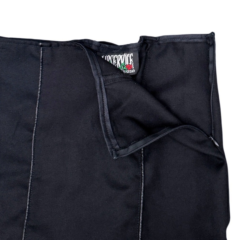 Vintage Lip Service Black Corset Lace Up Contrast Stitch Maxi Skirt Size Small - Picture 5 of 8